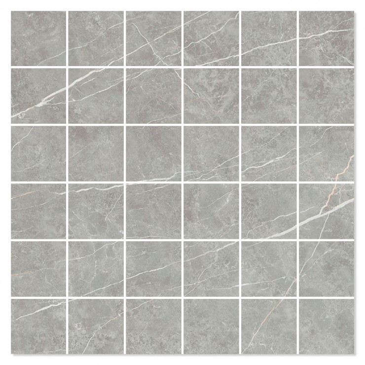 Marmor Mosaik Klinker Prestige Grå Mat 30x30 (5x5) cm-0